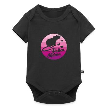 Ratten mama Tier Spruch Geschenk - Baby Premium Kurzarmbody - Schwarz - Vorne