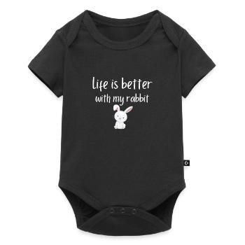 life is better with my rabbit - Baby Premium short-sleeve bodysuit - black - Front