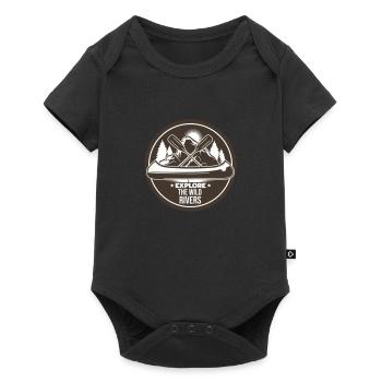 KAYAK PADDEL RUDER KANU RAFTING FLUSS SPRUCH MOTIV - Baby Premium Kurzarmbody - Schwarz - Vorne