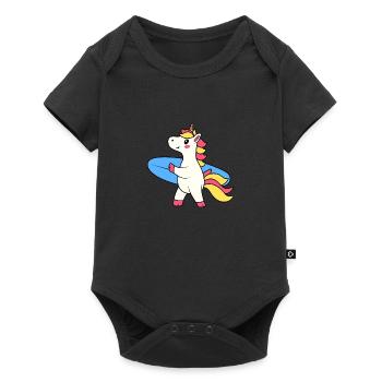 UNICORN SURFING UNICORN SURFING SURFBOARD MOTIF - Baby Premium short-sleeve bodysuit - black - Front