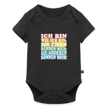 Ich bin wie ich bin - Adenauer Zitat in 3D Text - Baby Premium Kurzarmbody - Schwarz - Vorne