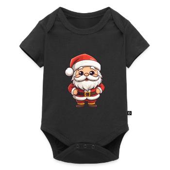 Cute little Santa Claus with beard and hat - Baby Premium short-sleeve bodysuit - black - Front