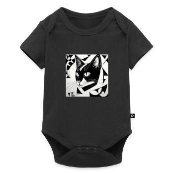 Cat: Cubist Black & White - Baby Premium short-sleeve bodysuit - black - Front