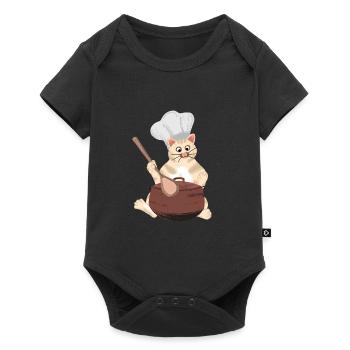 cat cook meow paw paw Maine coon cat - Baby Premium short-sleeve bodysuit - black - Front