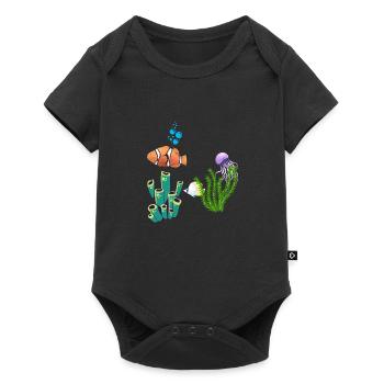 Coral Marine Life Underwater World Jellyfish Fish - Baby Premium short-sleeve bodysuit - black - Front
