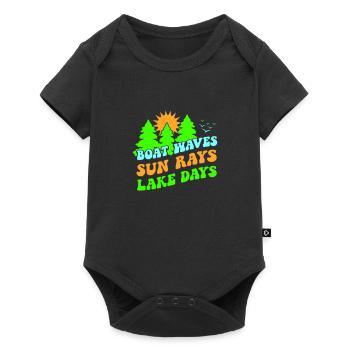 TAGE SEE LEBE BOOT WASSER FLUSSE SONNE WILDWASSER - Baby Premium Kurzarmbody - Schwarz - Vorne