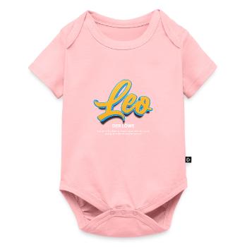Leo in 3D mit Bedeutung - Baby Premium Kurzarmbody - Rosa - Vorne