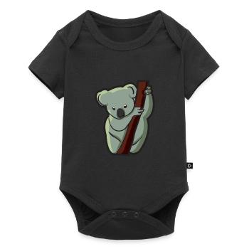 Koala Bear est un sac ours et vit en Australie - Body à manches courtes Premium Bébé - noir - Devant