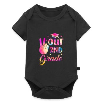 Peace out second 2nd class Happy Last school day - Baby Premium short-sleeve bodysuit - black - Front