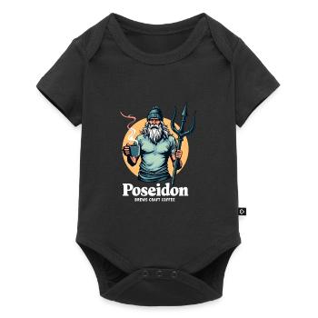 Poseidon brews Craft Coffee! - Baby Premium short-sleeve bodysuit - black - Front