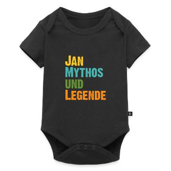 Jan der Mythos und Legende Vorname Jan - Baby Premium Kurzarmbody - Schwarz - Vorne