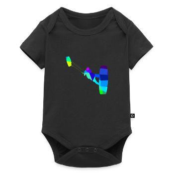 Kite Surfing Rainbow Colors Polygon Sport - Baby Premium short-sleeve bodysuit - black - Front
