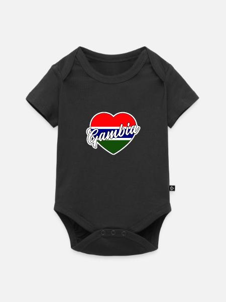 Gambia - Baby Premium Kurzarmbody - Schwarz