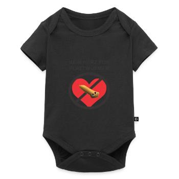 Kein Herz für Plattwürmer - Baby Premium Kurzarmbody - Schwarz - Vorne