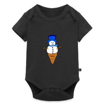 Schneemann - Baby Premium Kurzarmbody - Schwarz - Vorne