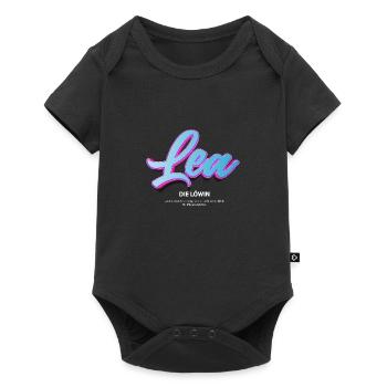Lea in 3 D mit Bedeutung - Baby Premium Kurzarmbody - Schwarz - Vorne