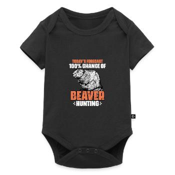 Today's Forecast Awesome Beaver Hunting For A - Baby Premium short-sleeve bodysuit - black - Front