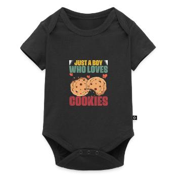 Juste un garçon qui aime les cookies rétro Un fan de biscuits - Body à manches courtes Premium Bébé - noir - Devant