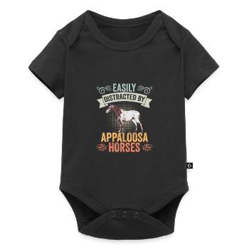 Easily Distracted By Funny Appaloosa Horses - Baby Premium short-sleeve bodysuit - black - Front