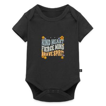 Kind Heart Fierce Mind Brave Spirit Mental Health - Baby Premium Kurzarmbody - Schwarz - Vorne