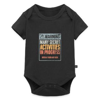 Vintage De nombreuses activités secrètes en cours A - Body à manches courtes Premium Bébé - noir - Devant