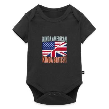 Vintage Half USA Half Britain A Kinda American - Baby Premium short-sleeve bodysuit - black - Front