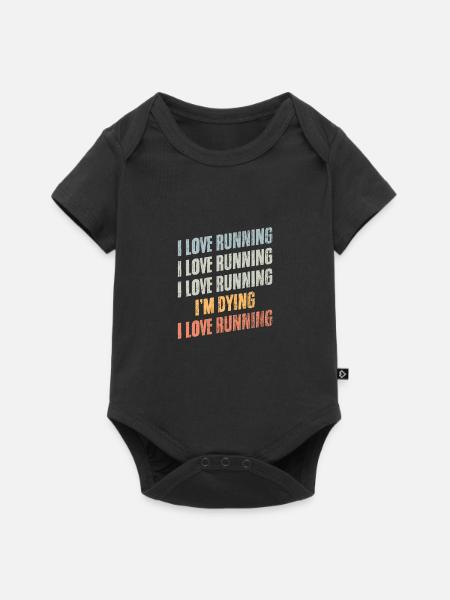 Vintage I Love Running Humor Running Enthusiast - Baby Premium short-sleeve bodysuit - black