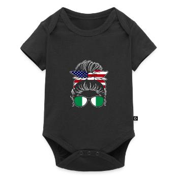 Super chignon désordonné de fille américaine nigériane pour - Body à manches courtes Premium Bébé - noir - Devant