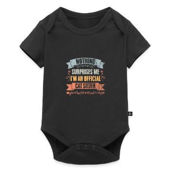 Nothing Surprises Me Vintage Pet Sitting Humor A - Baby Premium Kurzarmbody - Schwarz - Vorne