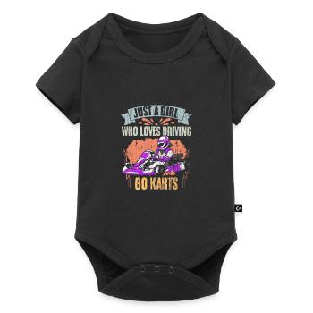 Just A Girl Who Loves Vintage Go Kart - Baby Premium Kurzarmbody - Schwarz - Vorne