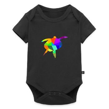 Water Turtle Rainbow Animals Polygon - Baby Premium short-sleeve bodysuit - black - Front