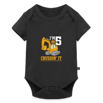 Children's birthday party construction site - Baby Premium short-sleeve bodysuit - black - Front
