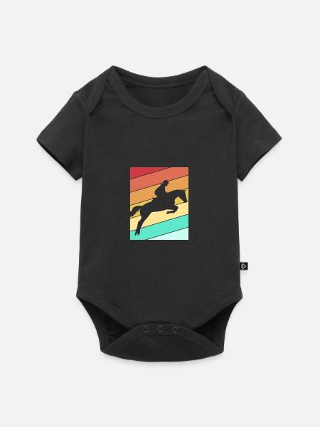Springreiten Springpferd - Baby Premium Kurzarmbody - Schwarz