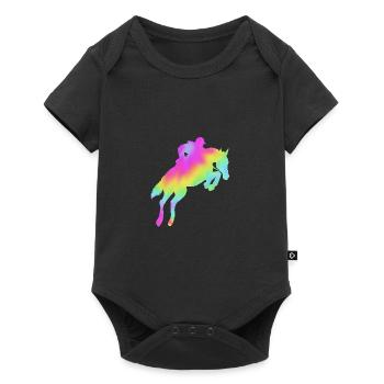Springreiten Springpferd - Baby Premium Kurzarmbody - Schwarz - Vorne