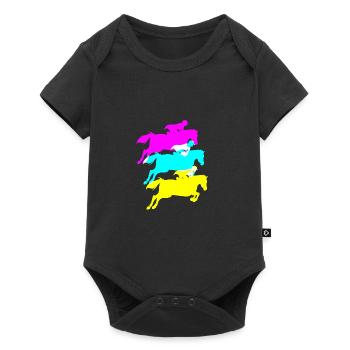 Dressage Dressage Cheval Dressage Cavalier - Body à manches courtes Premium Bébé - noir - Devant