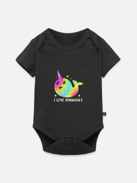 Narwal - Baby Premium Kurzarmbody - Schwarz