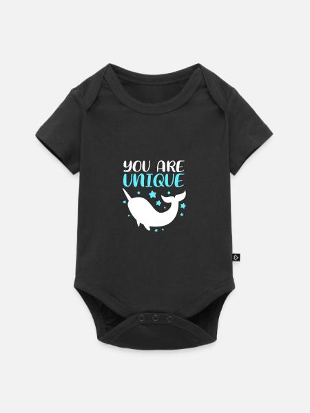 Narwal - Baby Premium Kurzarmbody - Schwarz