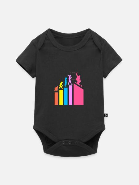 Ski Skiurlaub - Baby Premium Kurzarmbody - Schwarz