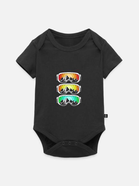 Ski Skiurlaub - Baby Premium Kurzarmbody - Schwarz