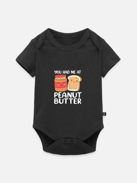 Erdnussbutter - Baby Premium Kurzarmbody - Schwarz