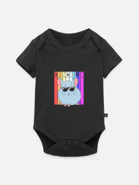 Chinchilla - Baby Premium Kurzarmbody - Schwarz