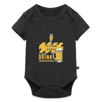 Crane operator crane - Baby Premium short-sleeve bodysuit - black - Front
