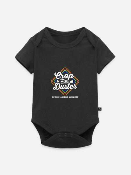 Crop Duster Flugzeug Pilot - Baby Premium Kurzarmbody - Schwarz