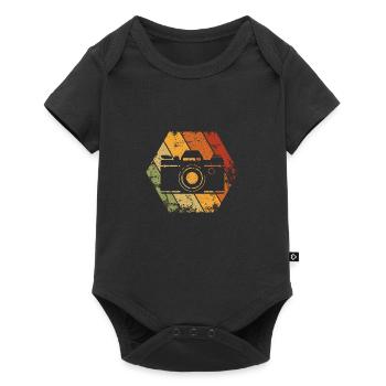 Retro photography photographer vintage logo camera - Baby Premium short-sleeve bodysuit - black - Front