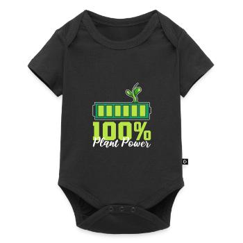 100% Plant Performance Environmental Vegan Gift - Baby Premium short-sleeve bodysuit - black - Front