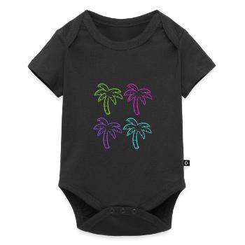 Cadeau d’architecte d’intérieur multicolore de palmiers - Body à manches courtes Premium Bébé - noir - Devant