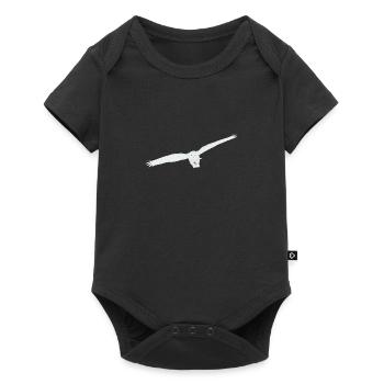 Schneeeule - Baby Premium Kurzarmbody - Schwarz - Vorne