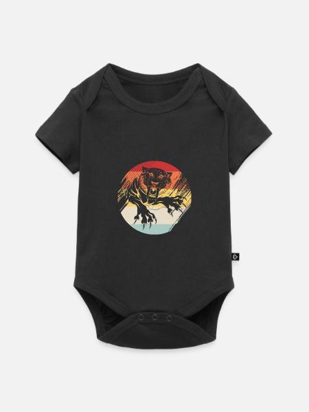 Säbelzahntiger - Baby Premium Kurzarmbody - Schwarz