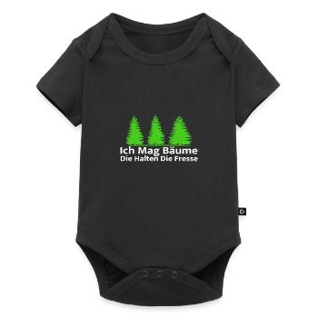Ich Mag Bäume Die Halten Die Fresse - Waldliebe - Baby Premium Kurzarmbody - Schwarz - Vorne