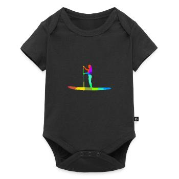 Stand Up Paddle Boarding Rainbow Colors Polygon - Baby Premium short-sleeve bodysuit - black - Front